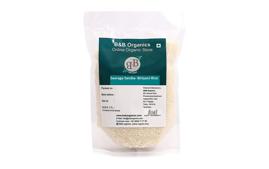B&B Organics Seeraga Samba - Biriyani Rice    Pack  15 kilogram